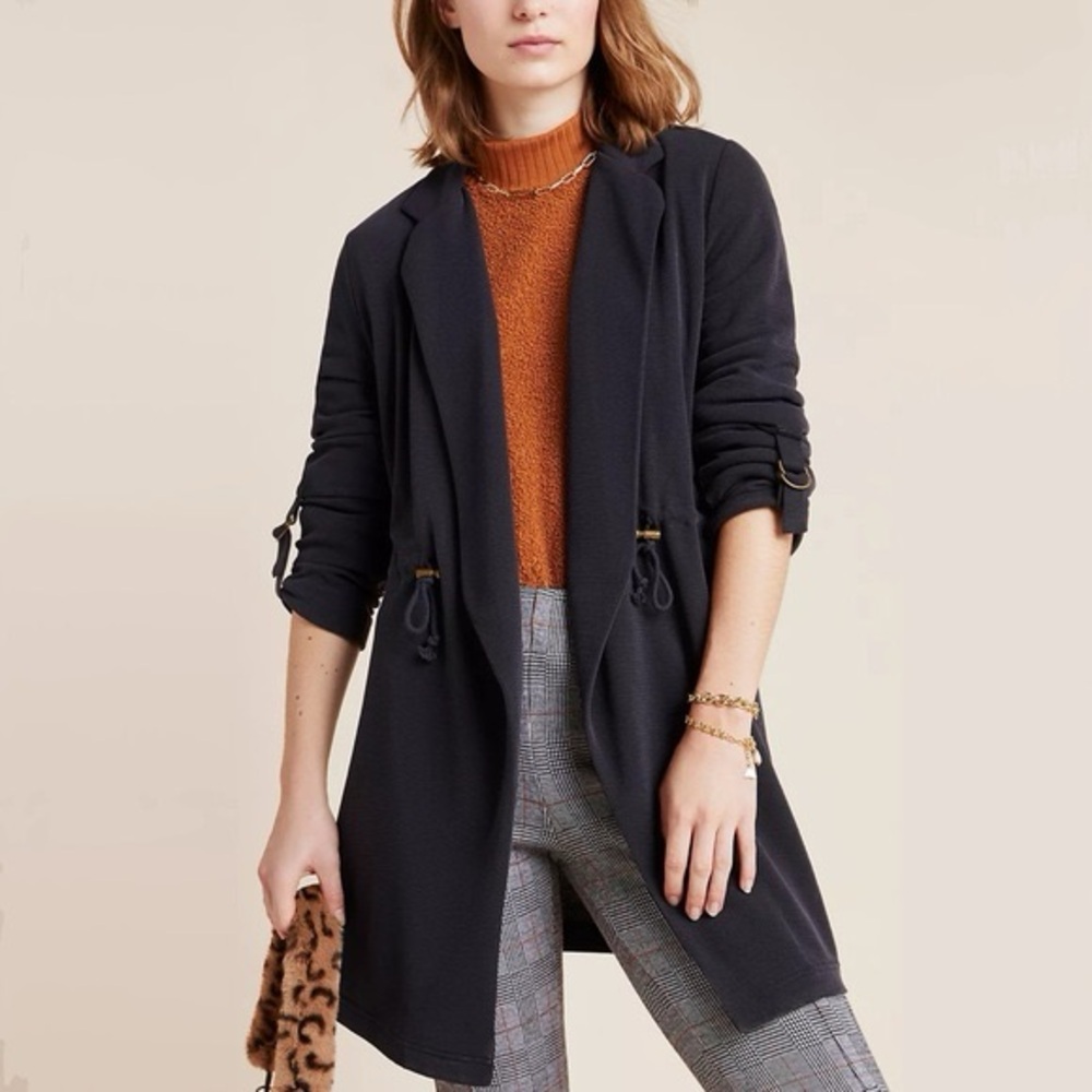 NEW Anthropologie Alia Draped Cardigan Cinch Waist Long Sleeve Blazer Sweater